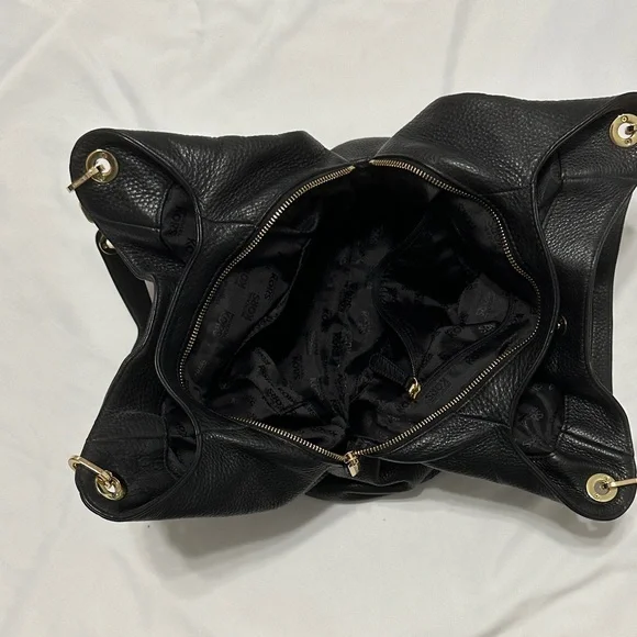 Michael Kors Black Hobo Bag with Gold Accents - Picture 5 of 8